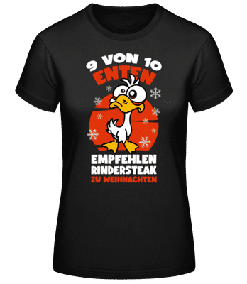 9 Von 10 Enten - Frauen Basic T-Shirt - Schwarz - Vorne