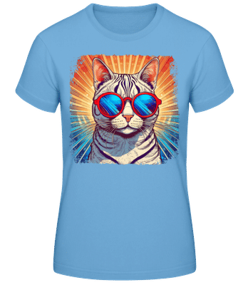 Bengal Cat Hippie Look - Women's Basic T-Shirt - Light blue - Front