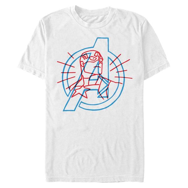 Aperçu: Marvel - Avengers - Logo Cap Doodle Avengers - Homme T-shirt - Blanc - Devant
