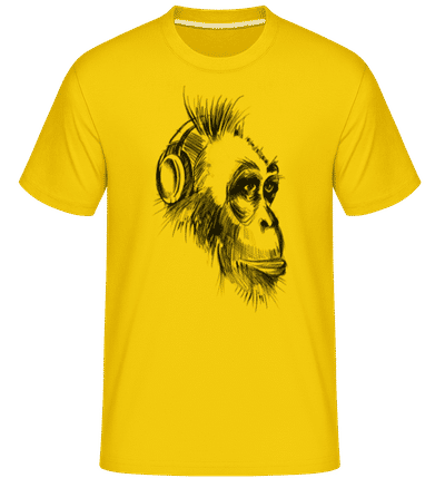 Singe Avec Un Casque -  T-Shirt Shirtinator homme - Jaune doré - Devant