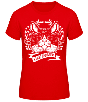 Cat Lover - Frauen Basic T-Shirt - Rot - Vorne