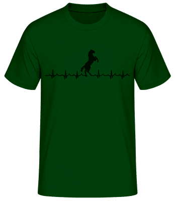 Horse Heartbeat - Pánske basic tričko - Bottle green - Predné