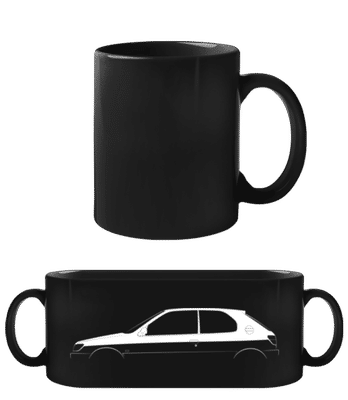 'Peugeot 306 Le Mans' Silhouette - Tasse Noire - Noir - Devant