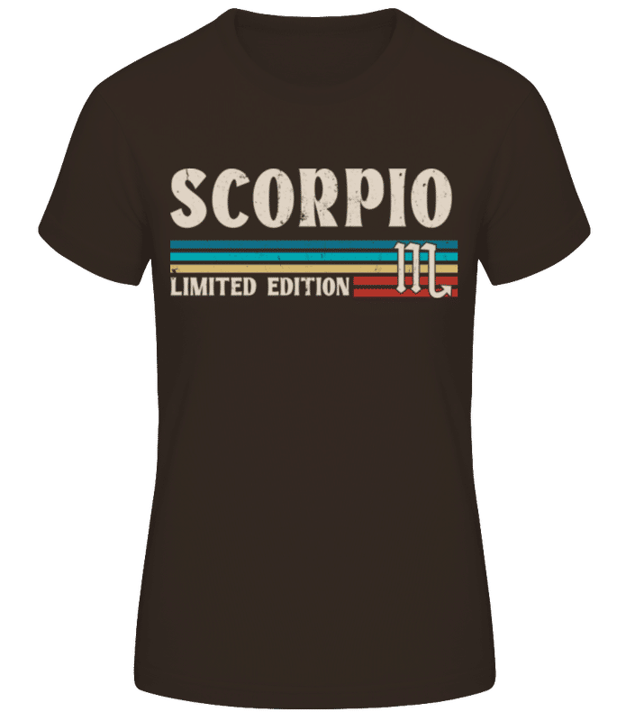 Vorschau: Sternzeichen Scorpio Limited - Frauen Basic T-Shirt - Braun - Vorne