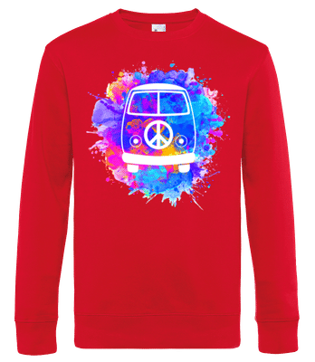 Hippie Bus - Sweat-shirt standard pour homme - Rouge - Devant