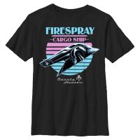 Star Wars - Book of Boba Fett - Logo Firespray - Kids T-Shirt - Black - Front