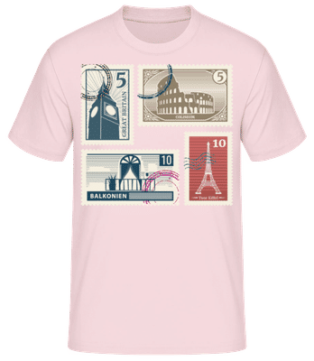 Metropole Balkonien - Männer Basic T-Shirt - Rosa - Vorne