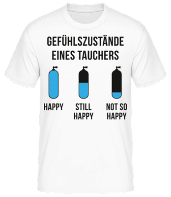 Gefühlszustände Einers Tauchers - Männer Basic T-Shirt - Weiß - Vorne
