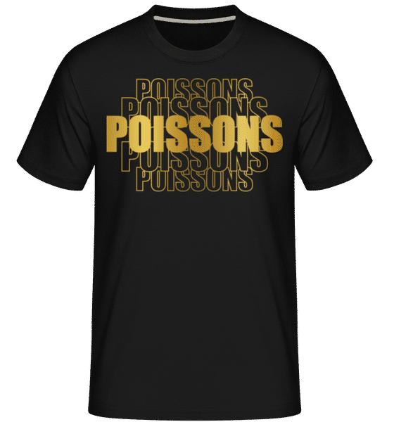 Aperçu: Écriture Doré Astrologique Poissons -  T-Shirt Shirtinator homme - Noir - Devant