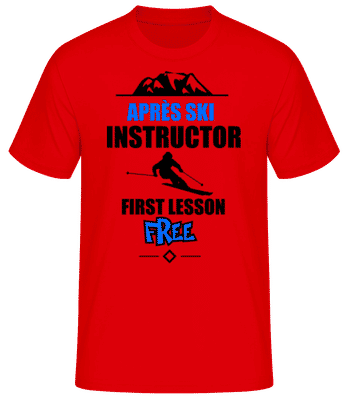 Apre`s Ski Instructor Mountain - T-shirt standard Homme - Rouge - Devant