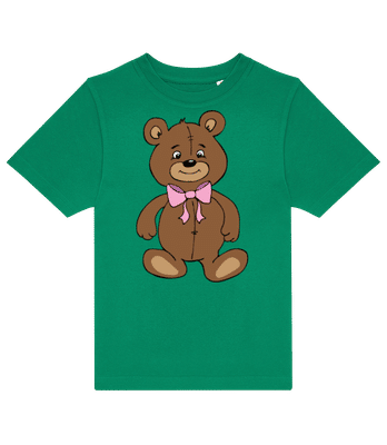 Teddy Bear With Bow - Kids B&C T-Shirt - Kelly green - Front
