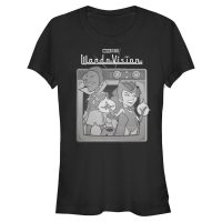 Marvel - WandaVision - Scarlet Witch & Vision Vintage TV - Dámske Tričko - Čierna - Predné
