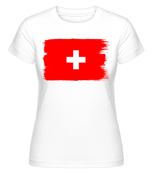Aperçu: Drapeau Suisse -  T-shirt Shirtinator femme - Blanc - Devant