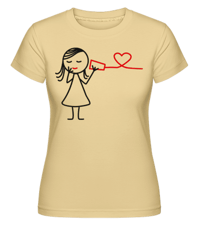 Line phone woman -  Shirtinator Women's T-Shirt - Yellow - Front