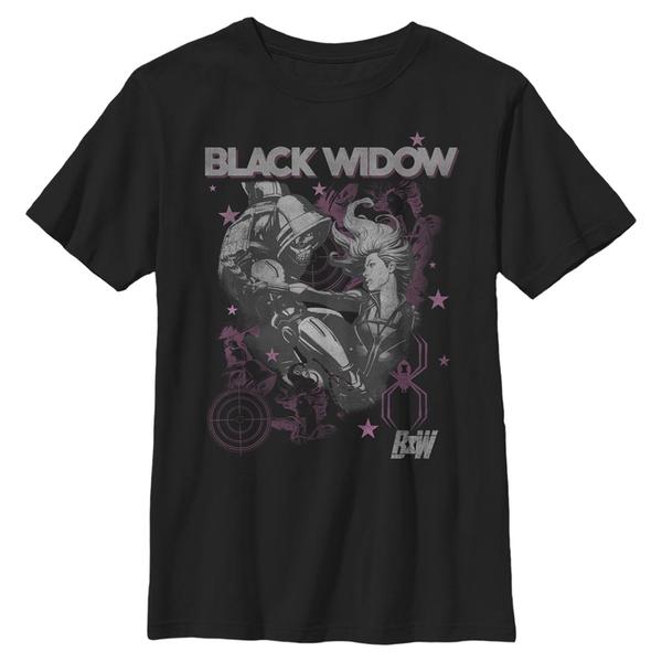 Aperçu: Marvel - Black Widow - Black Widow BW Poster - Enfant T-shirt - Noir - Devant