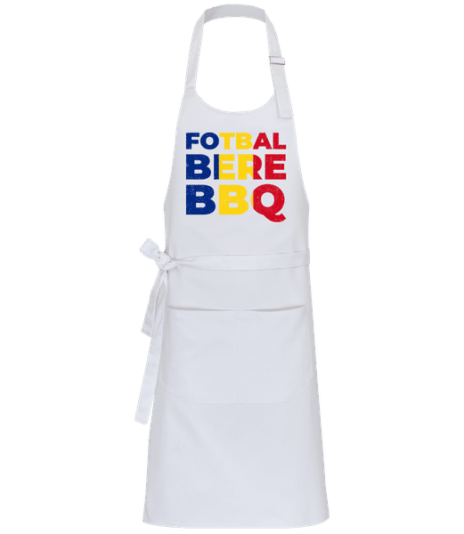 Aperçu: Fotbal Bere BBQ - Tablier professionnel - Blanc - Devant