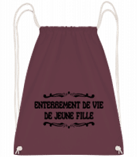 Enterrement De Vie De Jeune Fill - Sac à dos Drawstring - Bordeaux - Devant