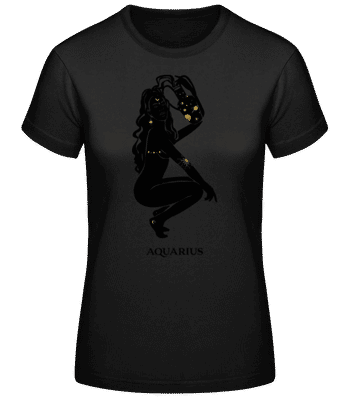 Female Zodiac Sign Aquarius - Dámské basic tričko - Černá - Napřed