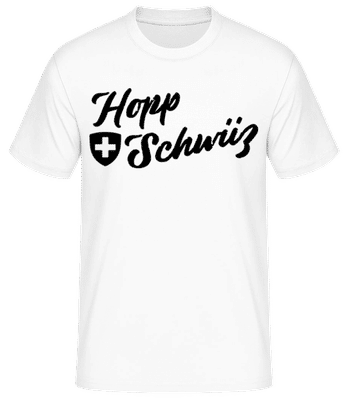 Hopp Schwiiz - Männer Basic T-Shirt - Weiß - Vorne