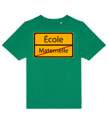 École - Maternelle - T-shirt enfants B&C - Vert irlandais - Devant