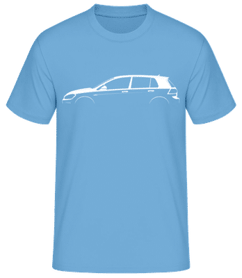 'Volkswagen Golf GTI Mk7' Silhouette - Pánské basic tričko - Světle modrá - Napřed
