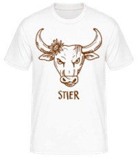 Kritzel Stil Sternzeichen Stier - Männer Basic T-Shirt - Weiß - Vorne