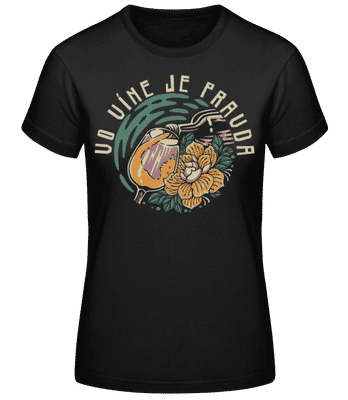 Vo Víne Je Pravda - Dámske basic tričko - Čierna - Predné