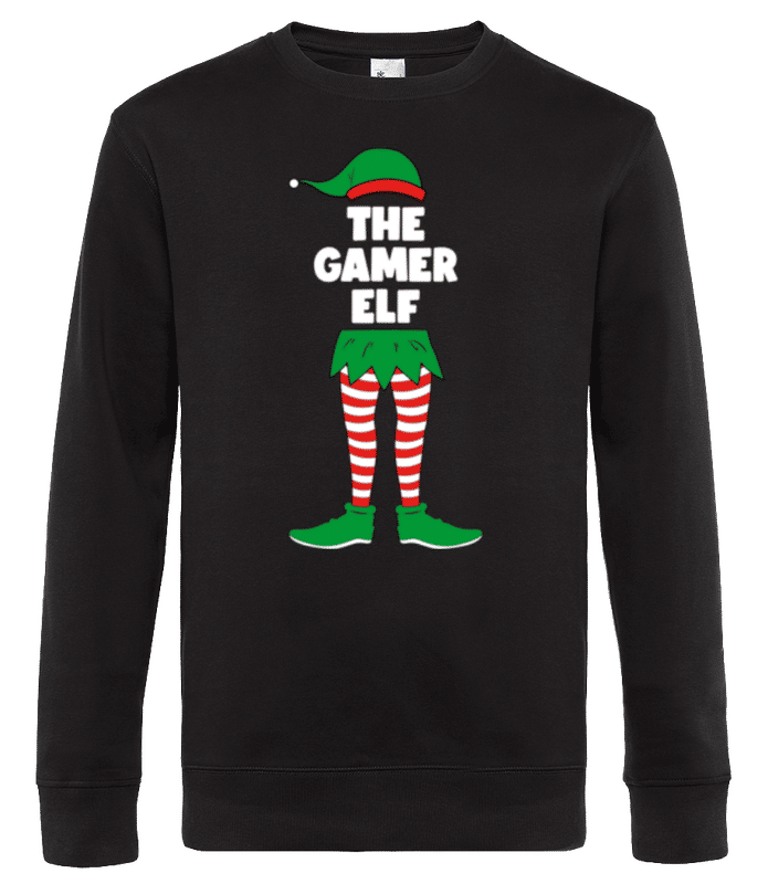 Vorschau: The Gamer Elf - Männer Standard Pullover - Schwarz - Vorne