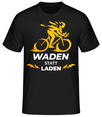 Waden Statt Laden - Männer Basic T-Shirt - Schwarz - Vorne