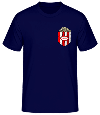 Pop-corn De Poche De Poitrine - T-shirt standard Homme - Bleu marine - Devant