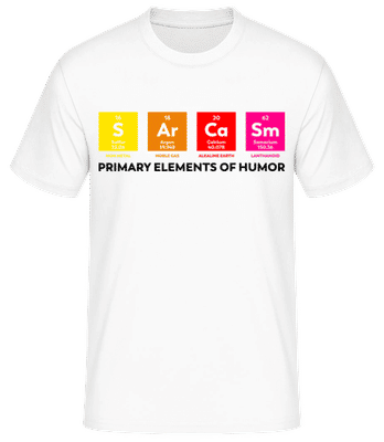Primary Elements Of Humor - Männer Basic T-Shirt - Weiß - Vorne