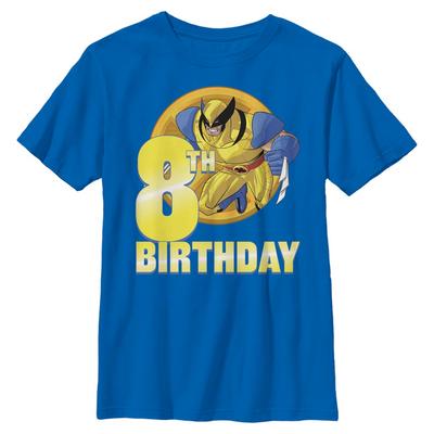 Marvel - X-Men - Wolverine 8th Clawed Birthday - Geburtstag - Kinder T-Shirt - Royalblau - Vorne