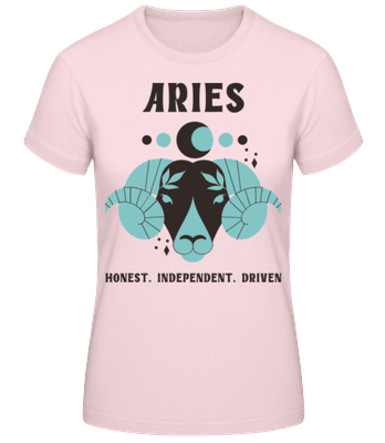 Aries - Frauen Basic T-Shirt - Rosa - Vorne