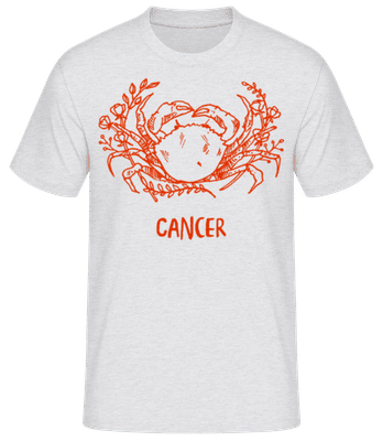 Scribble Style Zodiac Sign Cancer - Pánske basic tričko - Melírovo šedá - Predné
