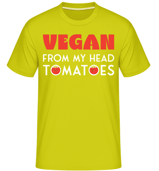 Preview: Vegan From My Head Tomatoes -  Shirtinator Men's T-Shirt - Lime - Front