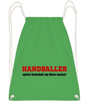 Handballer Spielen Basketball Zu - Turnbeutel - Irischgrün - Vorn