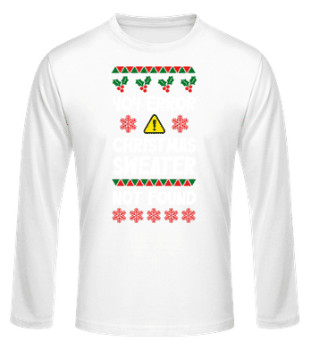 404 Error Christmas Sweater - T-shirt à manches longues standard Homme - Blanc - Devant