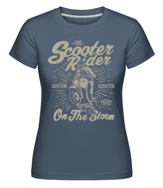 Preview: Scooter Rider -  Shirtinator Women's T-Shirt - Denim - Front