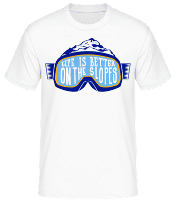 Life Is Better On The Slopes - Männer Basic T-Shirt - Weiß - Vorne