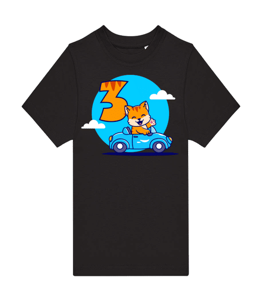Aperçu: Chat 3 Anniversaire - T-shirt homme B&C - Noir - Devant