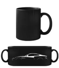 'Aston Martin Vanquish 2001' Silhouette - Černý hrnek - Černá - Napřed