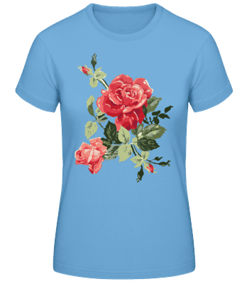 Roses rouges roses - T-shirt standard Femme - Bleu clair - Devant
