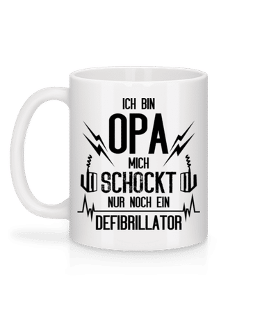 Opa Schockt Nur Der Defibrillator - Tasse - Weiß - Hinten