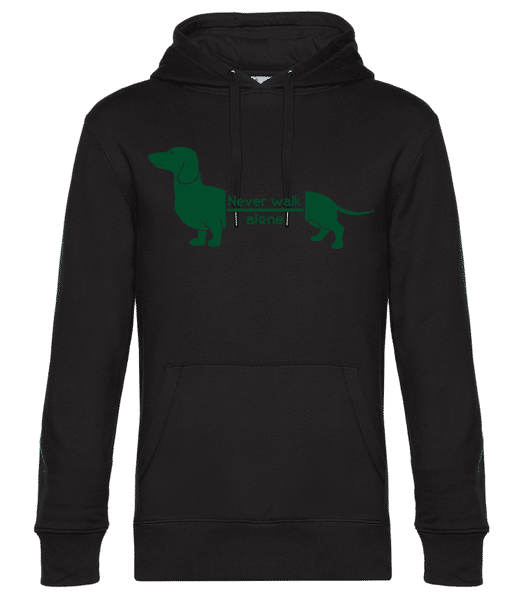 Preview: Never Walk Alone Dachshund - Unisex Premium Hoodie - Black - Front