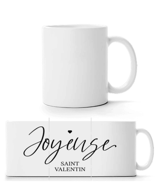 Aperçu: Joyeuse Saint Valentin Amour Mignon - Mug panorama - Blanc - Devant
