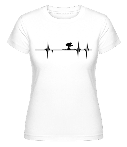 Aperçu: Battement de coeur de ski -  T-shirt Shirtinator femme - Blanc - Devant