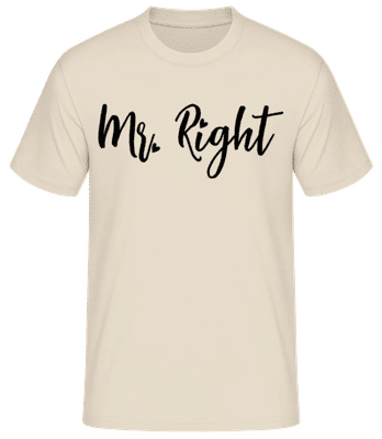 Mr Right - Pánské basic tričko - Krémová - Napřed