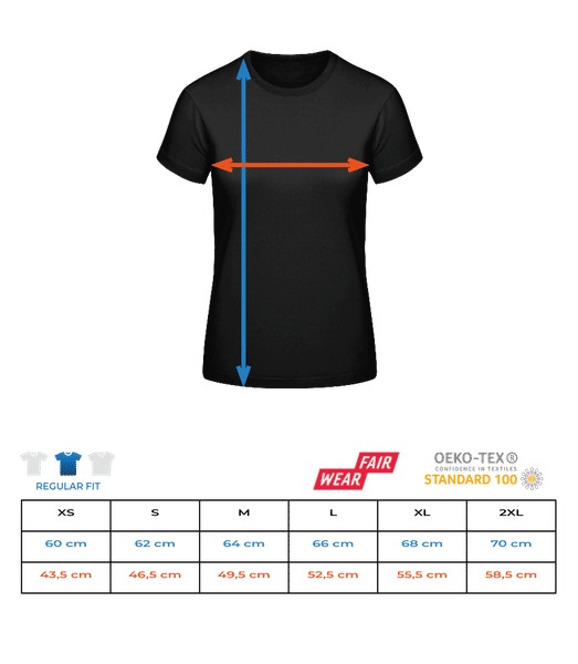 Aperçu: Frauen Standard T-Shirt - Größentabelle
