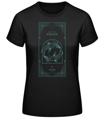 Art Deco Zodiac Sign Pisces - Dámske basic tričko - Čierna - Predné