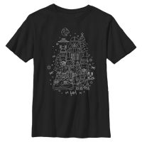 Star Wars - Empire Dark Side Monoline Christmas - Christmas - Enfant T-shirt - Noir - Devant